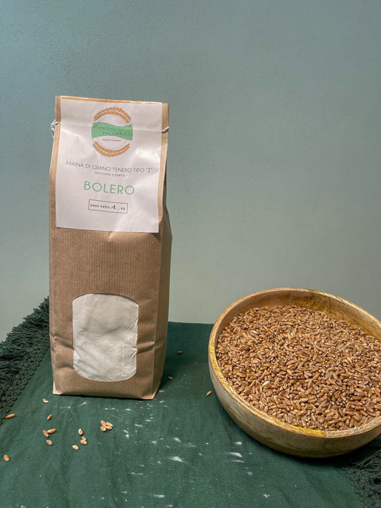 FARINA DI GRANO TENERO VARIETÀ BOLERO TIPO 2 macinato a pietra